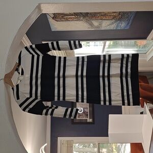 French Connection women's black and white striped mini dress